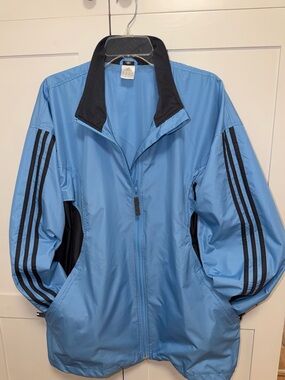 adidas Blue Athletic Mens  Jacket with Black Trim. Size-XL